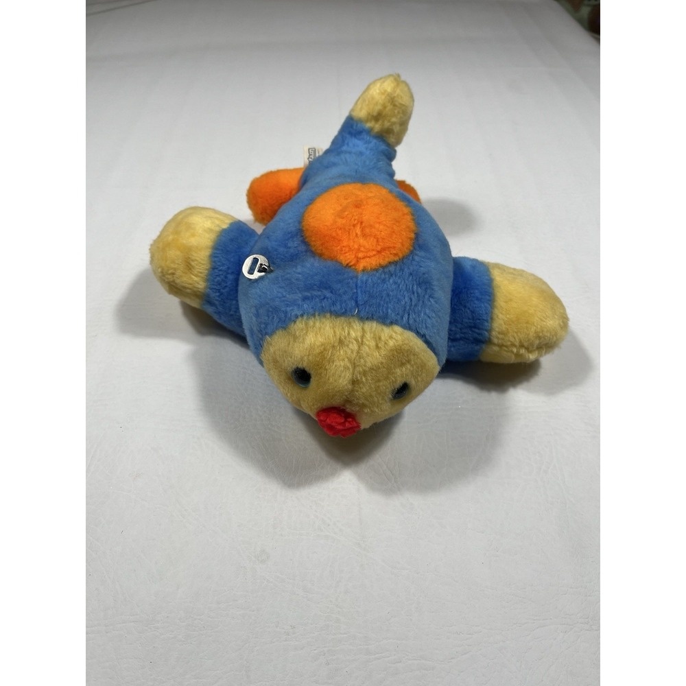 Bantam Toys Vintage Wind Up Musical Airplane Plush Baby Toy 12" Works Retro